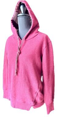 Maurices Women’s Small Burgundy Pullover Hoodie, Braided Drawstring, Split Hem